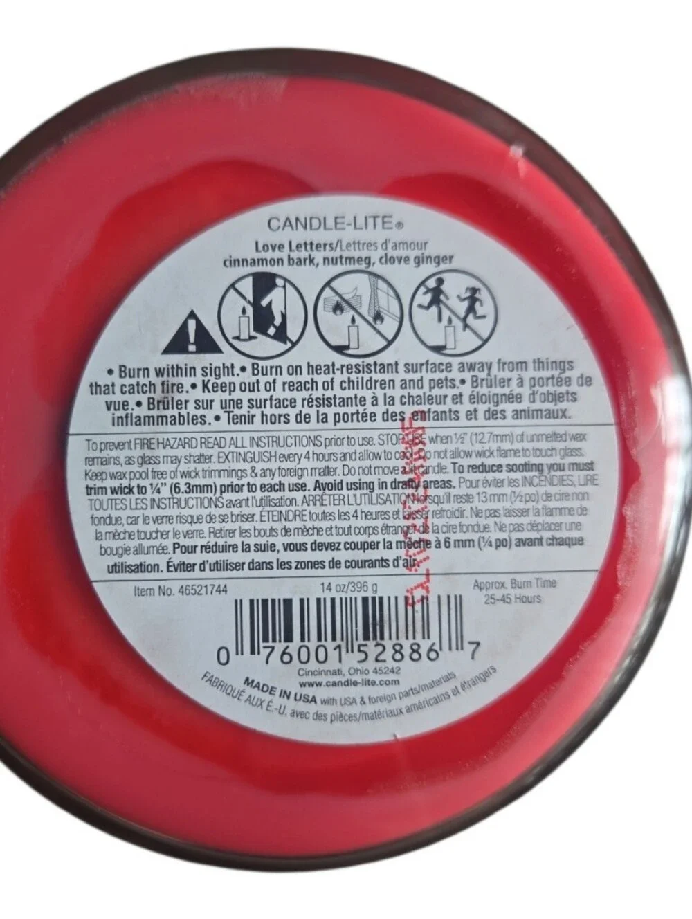 LOVE PinkRed Three-Wick Scented Candle Love Letters - Candle-Lite